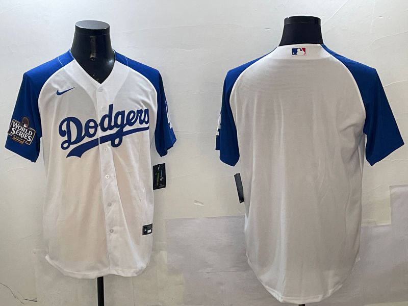 Men Los Angeles Dodgers Blank White blue Game 2025 Nike MLB Jersey style 3